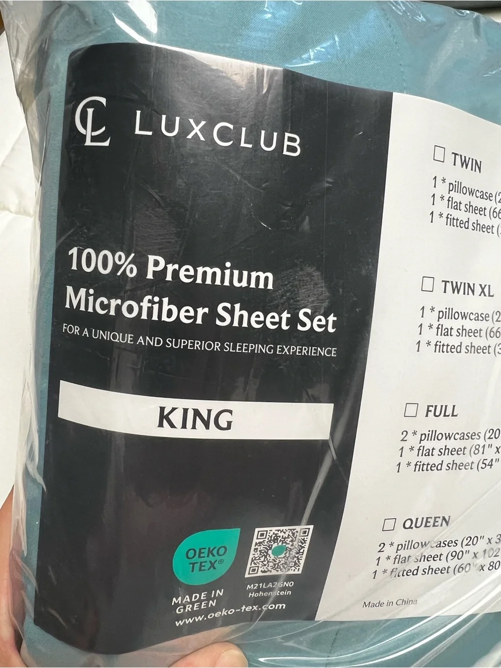 King Microfiber Sheet Set in Teal